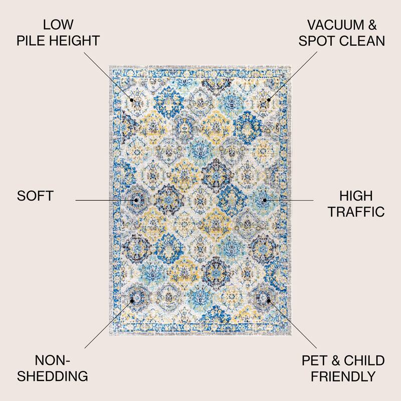 JONATHAN Y Minori Persian Boho Vintage Trellis Area Rug
