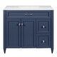 preview thumbnail 78 of 109, Vail 37" Bathroom Vanity with Cultured Marble Top Sink w/ Backsplash in White with White Basin