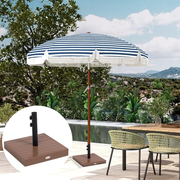 concrete patio umbrella base Outsunny Square Patio Umbrella Base, 42 lbs. Concrete Heavy Duty Umbrella  Base with Holder for 1.25