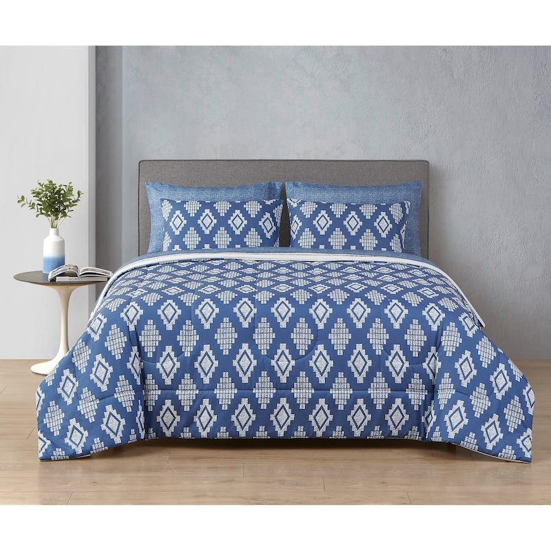 Gaia 7 Piece Bed in a Bag - Blue - Full - 7 Piece