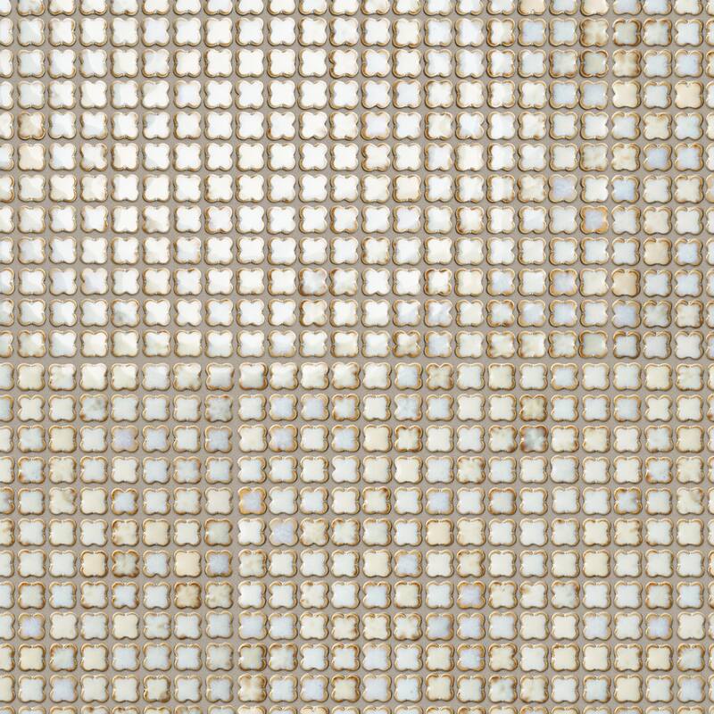 Merola Tile Fioretti Glossy Beige 12" x 12" Porcelain Floor and Wall Tile