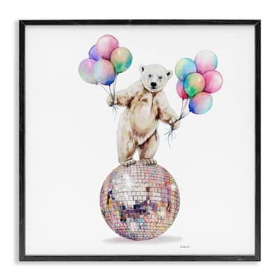Stupell Polar Bear & Balloons Framed Giclee Art Design By Amanda Greenwood