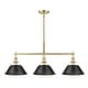 preview thumbnail 1 of 0, Yep by Golden Lighting Orwell 3-light Island Light in Brushed Champagne Brass and Matte Black shade - Gold