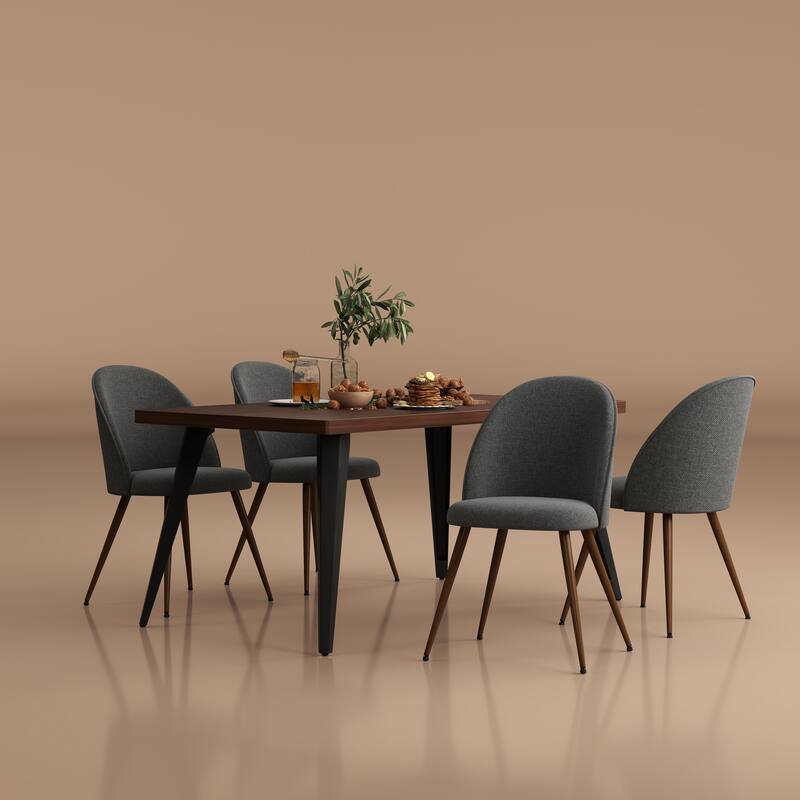 Homy Casa 5-Piece Modern Dining Set with Rectangular Table and 4 Upholstered Chairs
