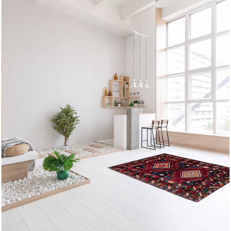 Teimani Red Rug 3'8" x 6'1" - 3'8 x 6'1