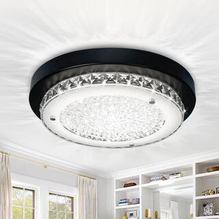 Led flush mount light black hallway light metal+glass ceiling light