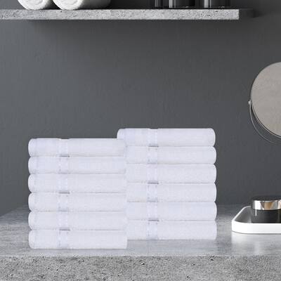 Turkish Cotton Heavyweight Washcloth Set of 12 by Superior