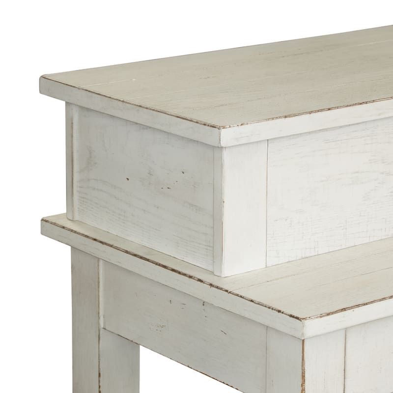 Modern Farmhouse Flea Market White Distressed 4 Piece Set