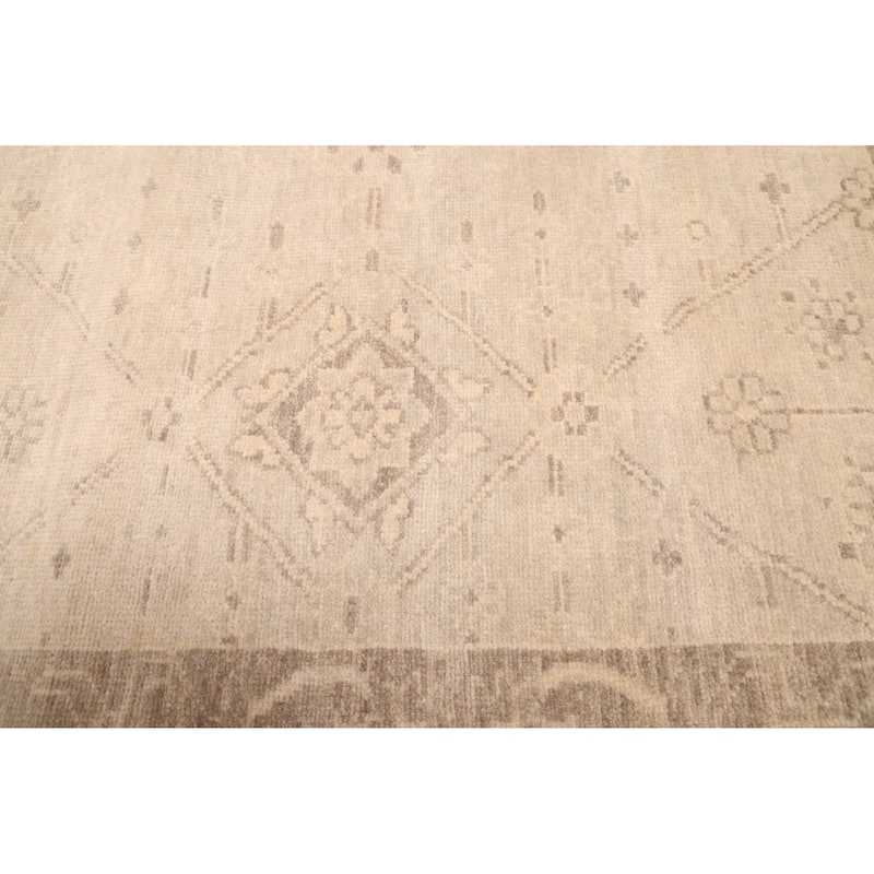 ECARPETGALLERY Hand-knotted Finest Oushak Light Khaki Wool Rug - 7'11 x 9'9