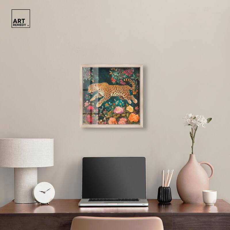 Tigers and Blooms Shadowbox by Art Remedy