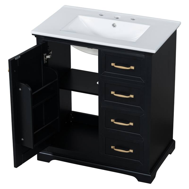 30" Bathroom Vanity Bathroom Cabinet with Sink and Drawers