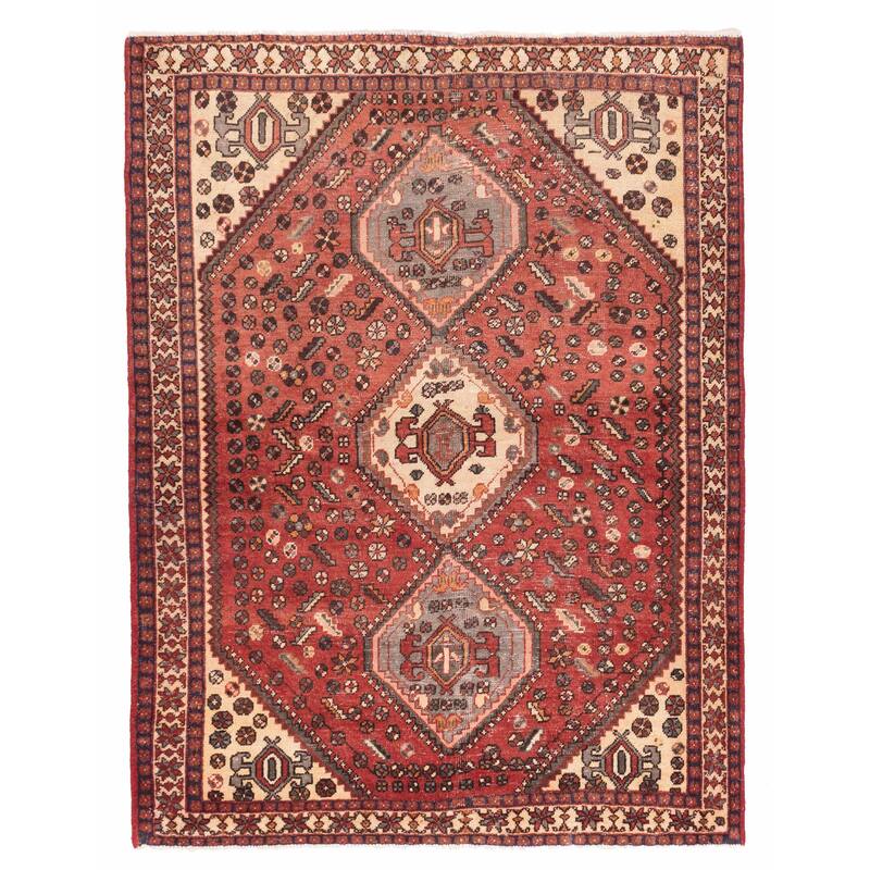 ECARPETGALLERY Hand-knotted Konya Anatolian Red Wool Rug - 5'1 x 6'9