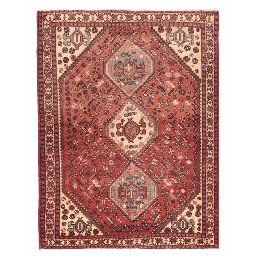 ECARPETGALLERY Hand-knotted Konya Anatolian Red Wool Rug - 5'1 x 6'9
