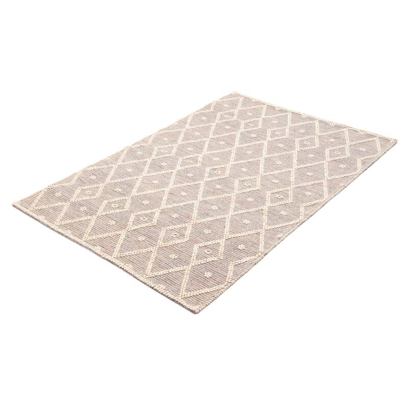 ECARPETGALLERY Braid weave Sienna Grey Wool Rug - 4'11 x 7'9