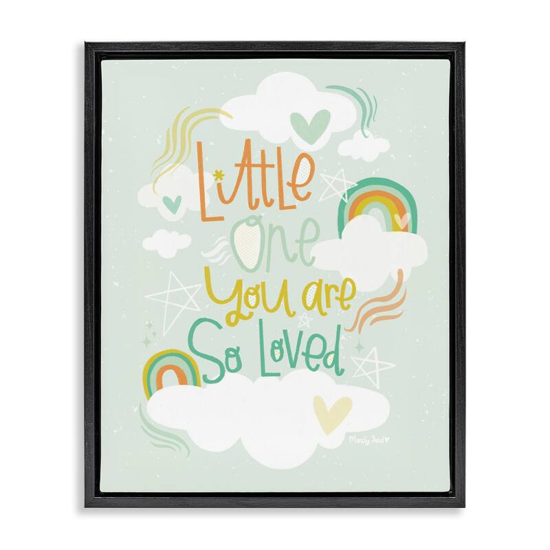 Stupell Little One You Are Loved Framed Floater Canvas Wall Art Design By Mandy Ford Art + Illustration - 17 x 21 - Black