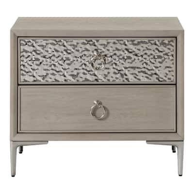 Furniture of America Fable Modern Solid Wood 2-Drawer Nightstand with USB Port