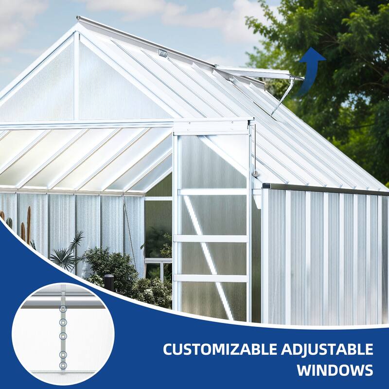 Moasis 8'/10' X 10'/12' Walk-in Hobby Greenhouse