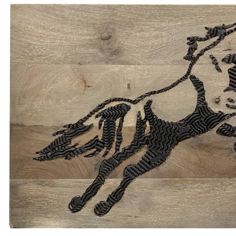 HomeRoots 19" X 24" Black And Brown Horse Solid Wood Hanging Dimensional Sculpture