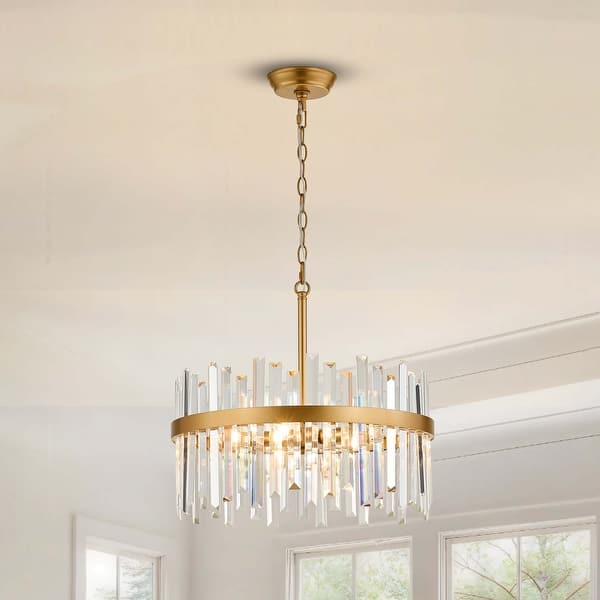slide 2 of 44, Casandra 5-light Drum Crystal Glass Chandelier - 18.5 inches in diameter x 16.5 inches H