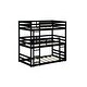 preview thumbnail 9 of 37, Elegant Twin over Twin over Twin Triple Rubber Wood Bunk Kids Bed with Two Built-in Ladders and Guardrails