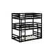 preview thumbnail 9 of 25, Triple Bunk Bed, Detachable Twin Over Twin Over Twin, Rubber Wood with Ladders, Black
