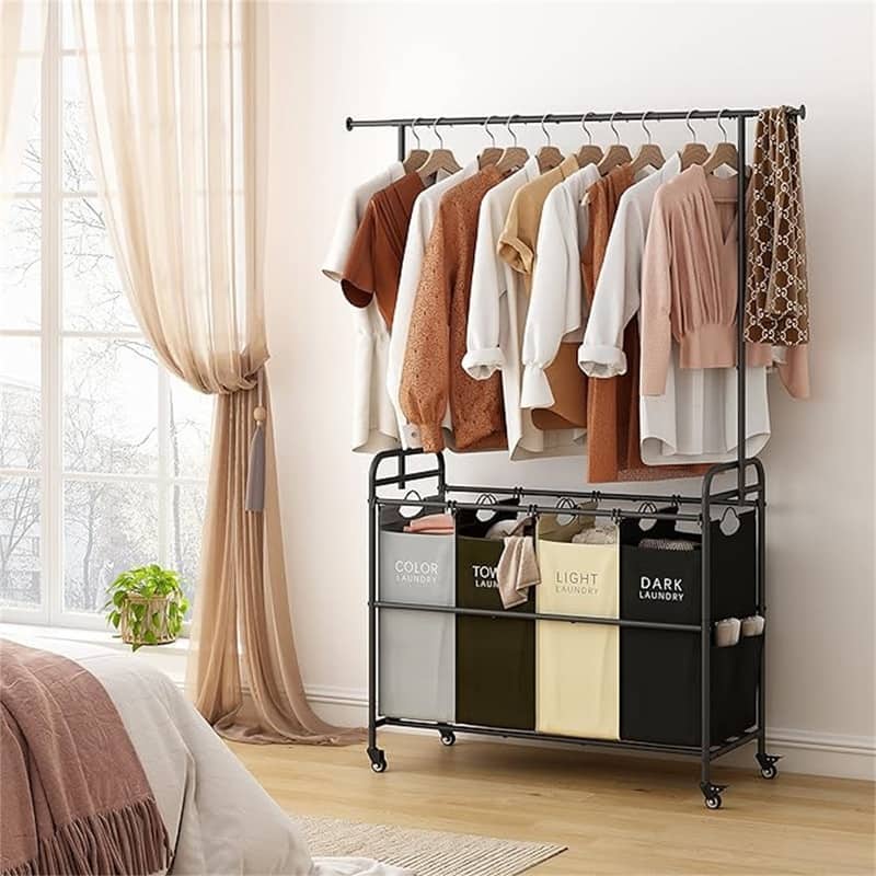 4 Butler Sorter Basket Organizer, Laundry Hamper - 37.18"L x 15.7"W x 66.9"H