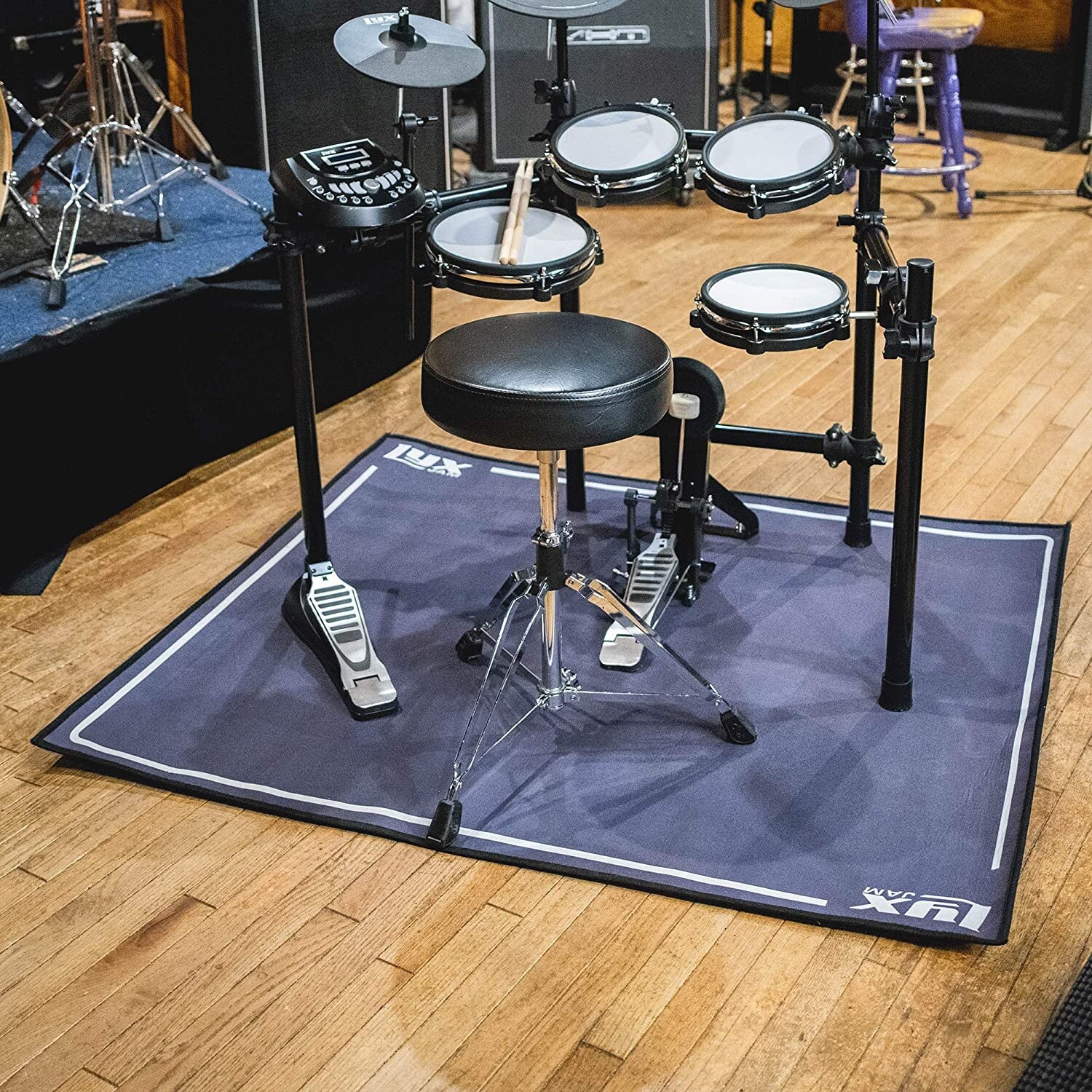 LyxJam Drum Rug Mat with Fabric Non Slip Bottom Bed Bath