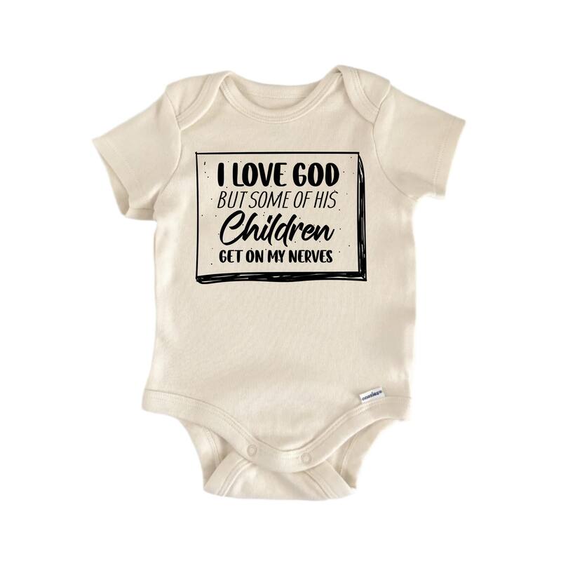 I Love God But Nerves Jesus Religious God Christian - Baby Boy Girl Clothes Bodysuit - Pink - 0-3M