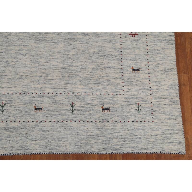 Tribal Gabbeh Oriental Area Rug Handmade Wool Carpet - 8'0"x 9'11"