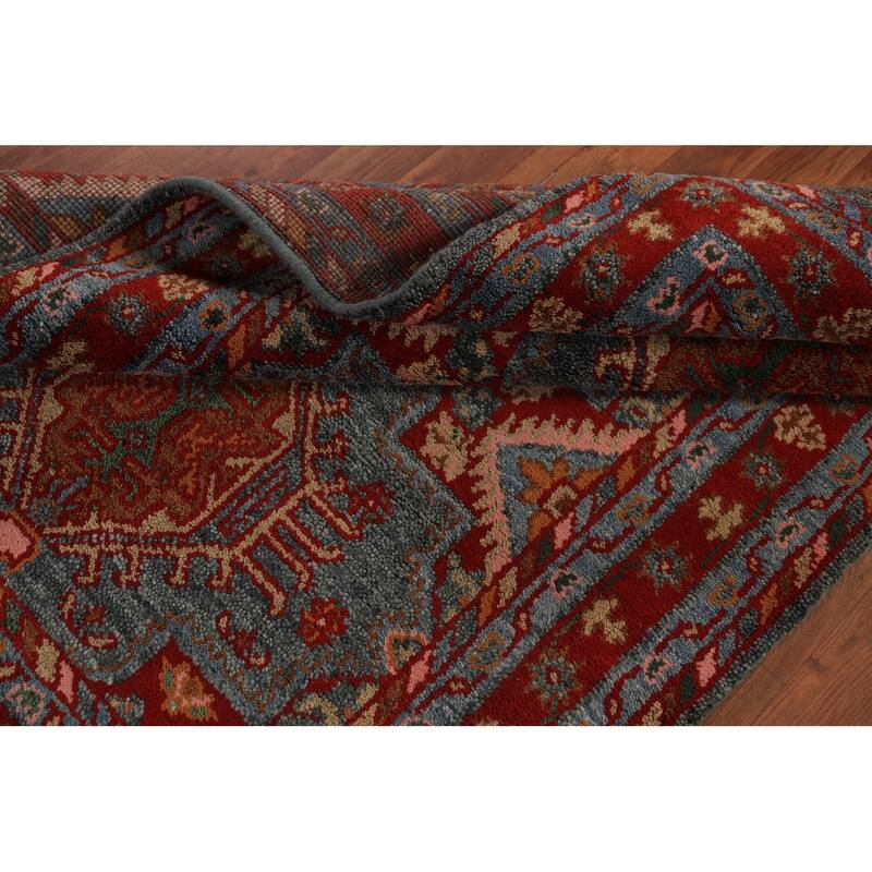 Geometric Khotan Oriental Rug Handmade Wool Carpet - 4'1"x 6'1"