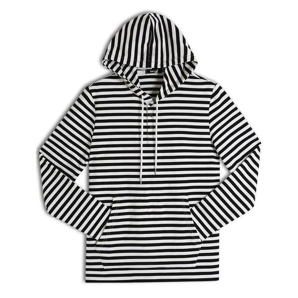 Shop Men Striped Henley Hoodie Lightweight Long Sleeve Casual