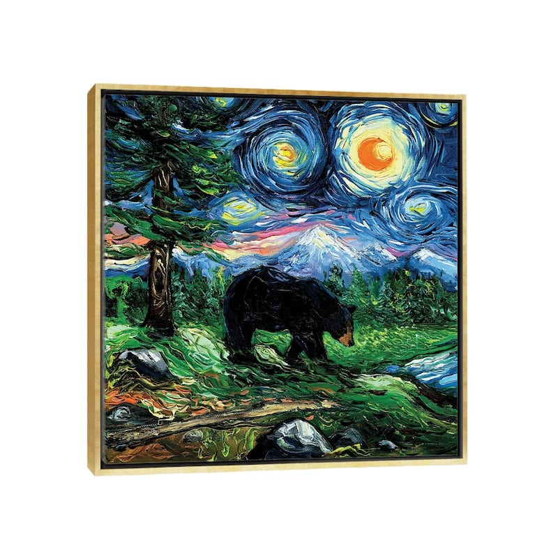 iCanvas "Smoky Mountain Night" by Aja Trier Framed - Gold - 37x37