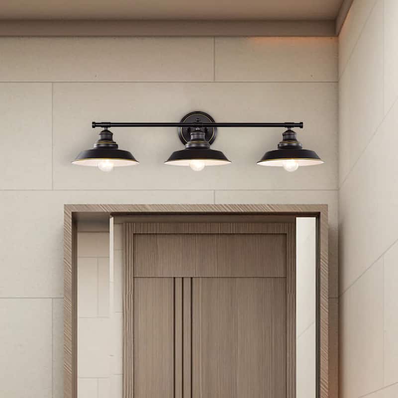 3-Light Dimmable Bathroom Vanity-Light with Clear Glass - 11"x8.75"x32.25"