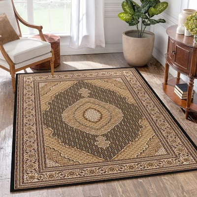 Black 5 ft. 3 in. x 7 ft. 3 in. Area Rug - 7' x 5'