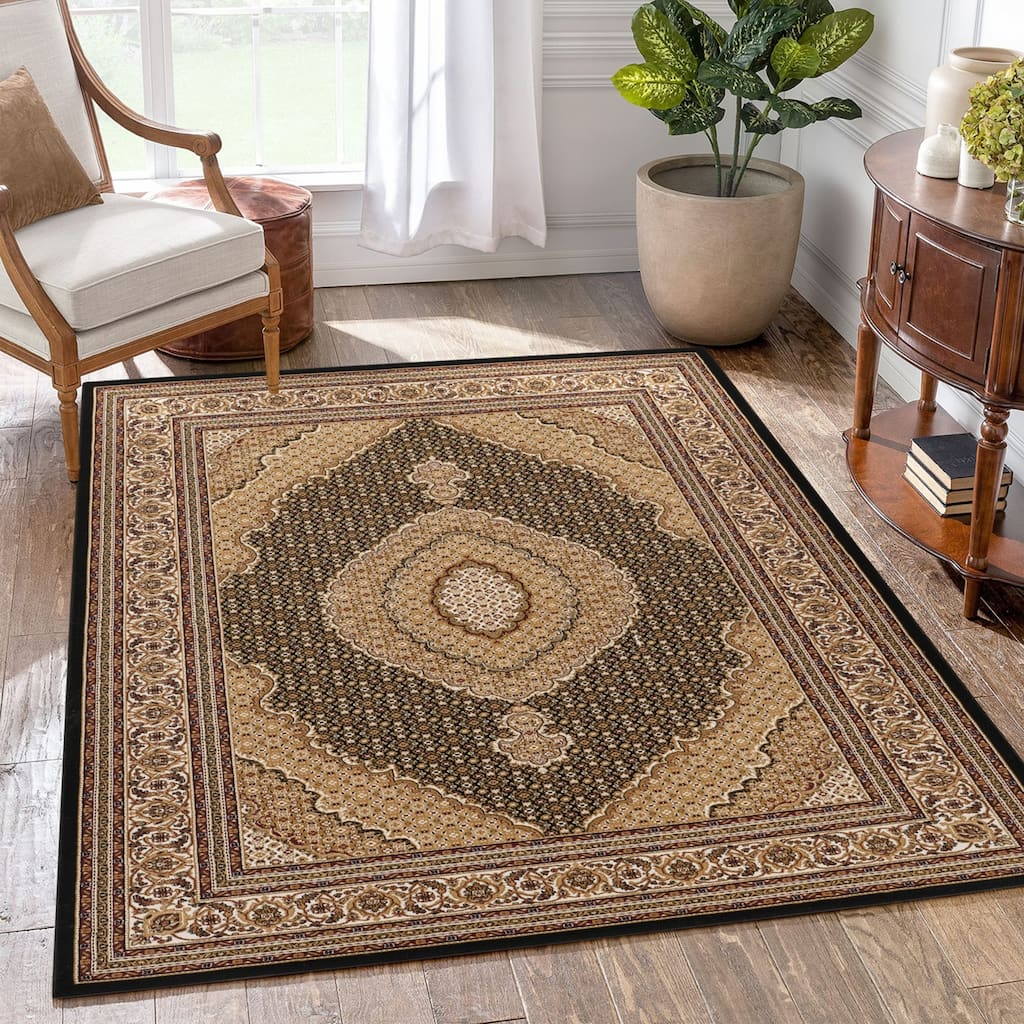 Black 5 ft. 3 in. x 7 ft. 3 in. Area Rug - 7' x 5'