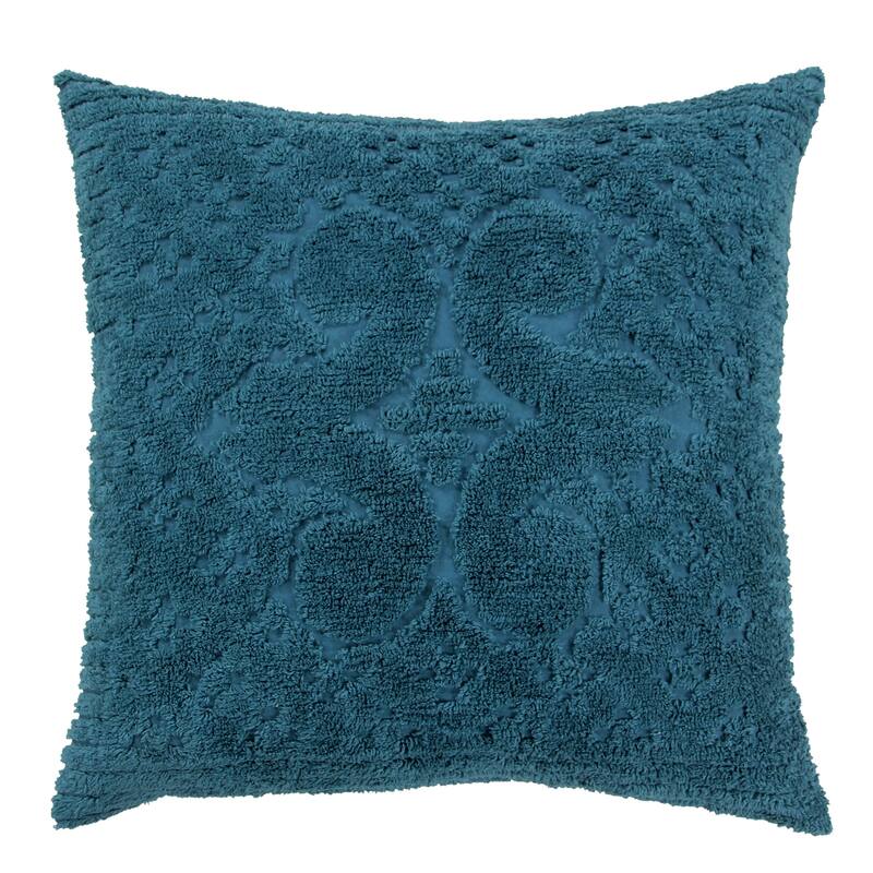 Better Trends Ashton Collection in Medallion Design 100% Cotton Tufted Unique Luxurious Machine Washable Tumble Dry - Teal - Euro Sham