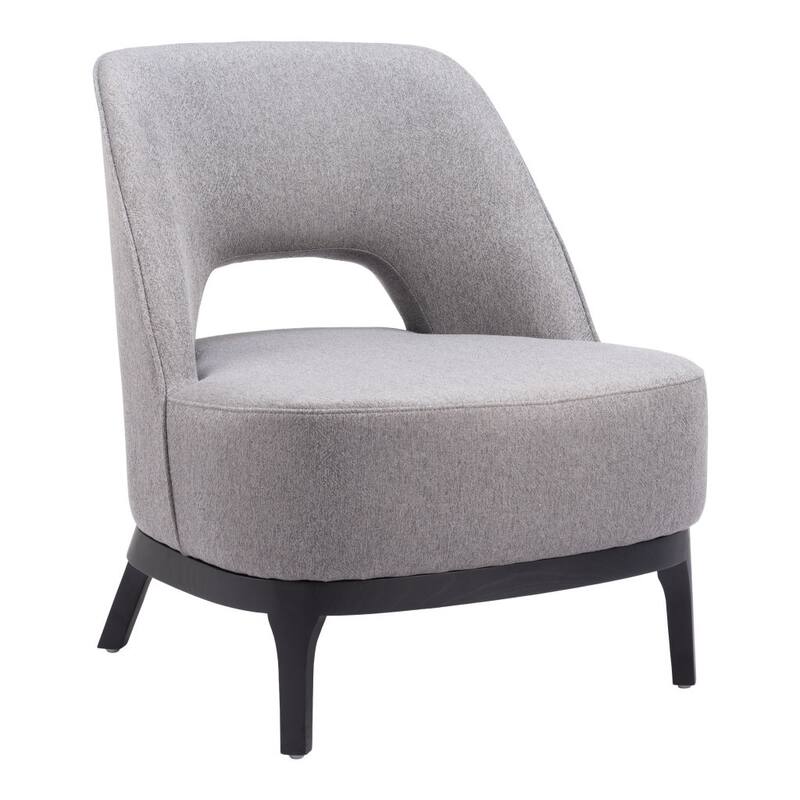 HomeRoots 26" Gray And Black Fabric Lounge Chair - 25.6' X '30.5' X '28.7