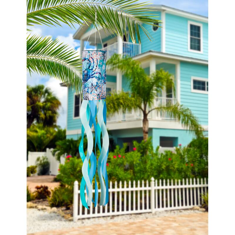 White Shells and Blue Crab Sublimated Windsock