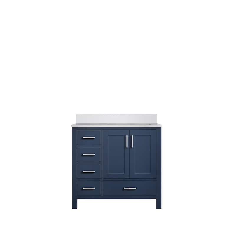 Jacques 36 in. W x 22 in. D Right Offset White Bath Vanity and Cultured Marble Top