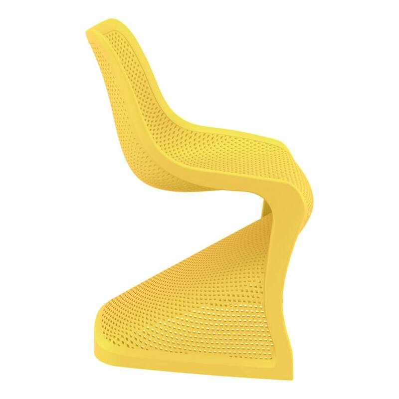 33.5" Yellow Outdoor Patio Dining Chair