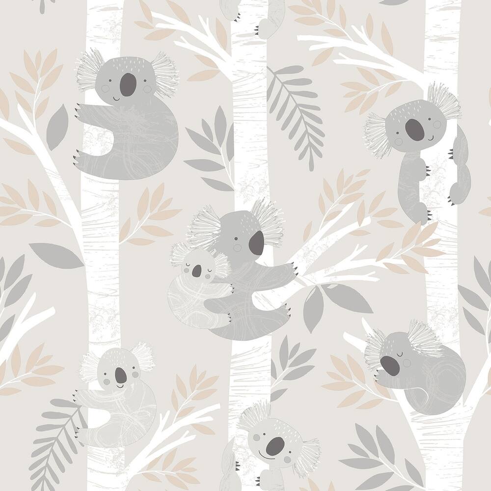 Galerie Wallcoverings Tiny Tots 2 Koalas Non-woven Glittery Wallpaper Roll