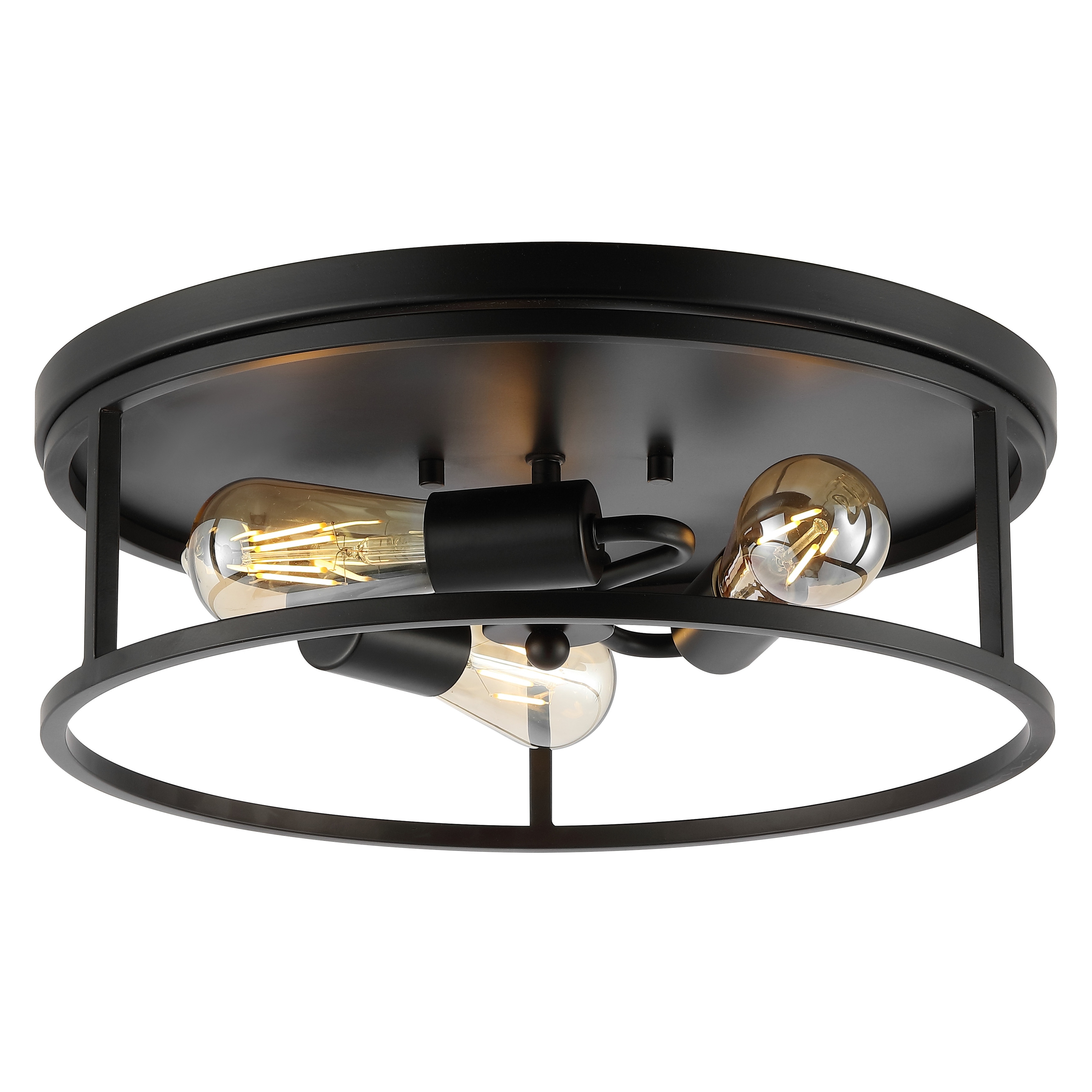 SAFAVIEH Broux 15.75-Inch Iron 3-Light Flush Mount Ceiling Light - 16" W x 16" D x 5" H