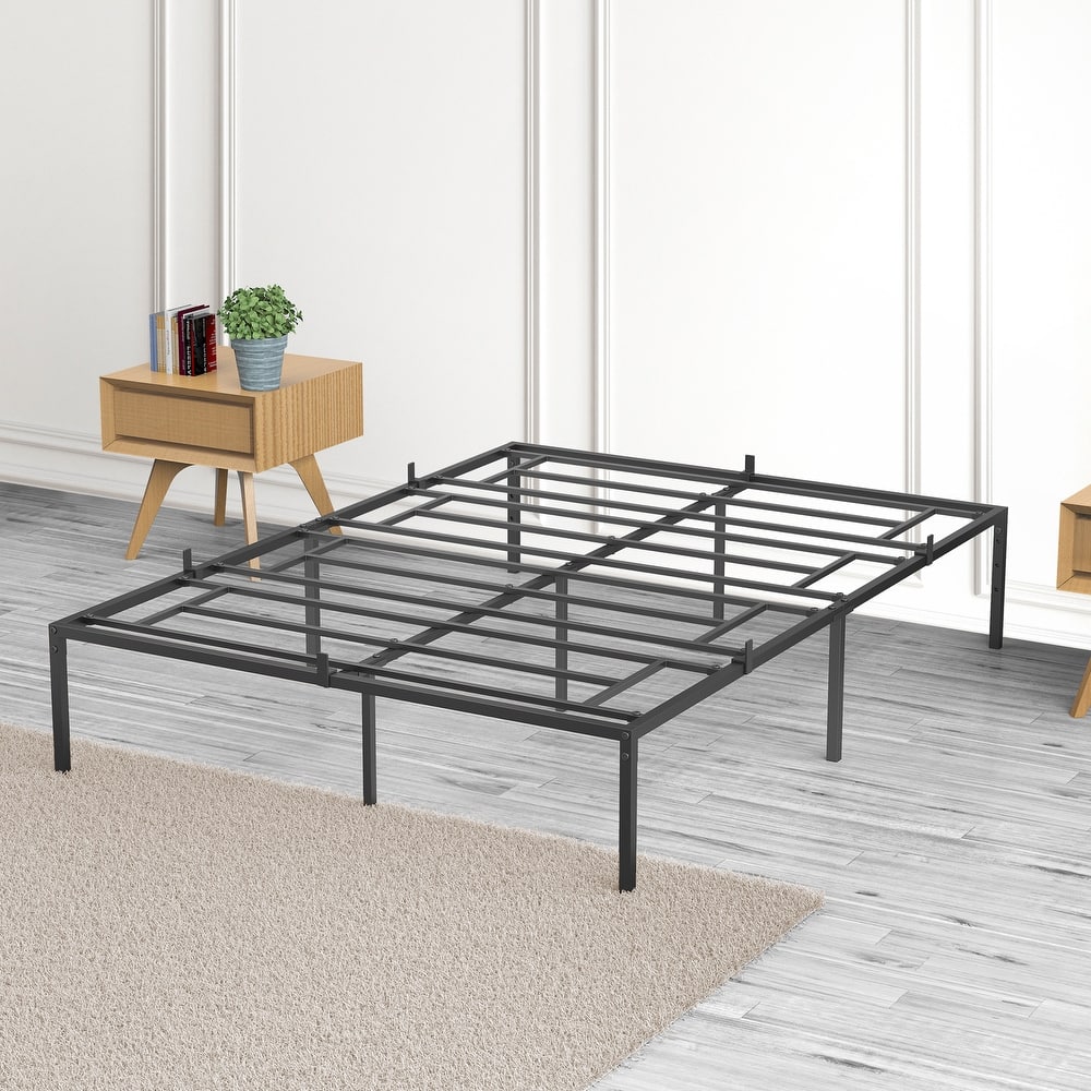 Bed Frame With Storage And Steel Slat Support