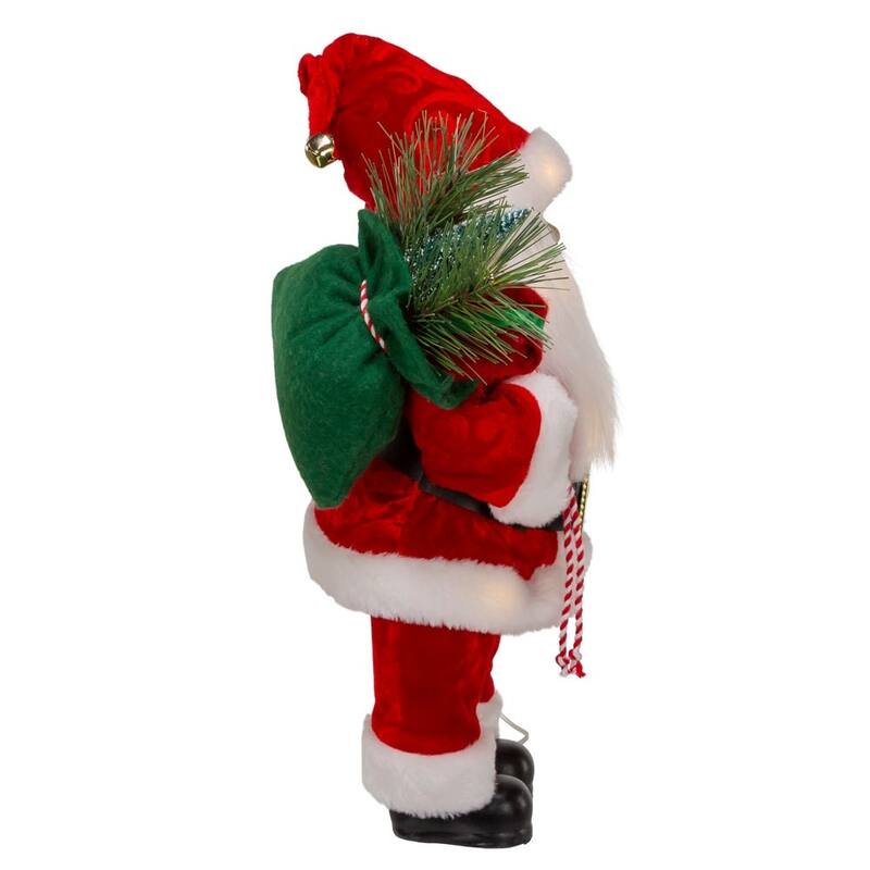 Kurt Adler 12-Inch Battery-Operated LED Lighted Santa - Multicolored
