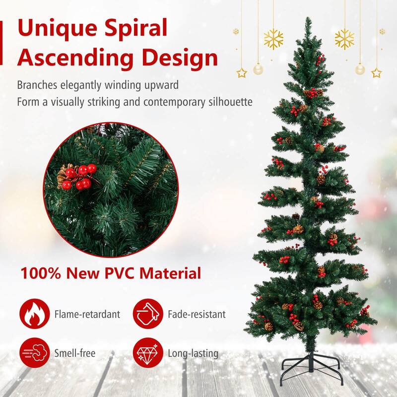 Costway 6/7 FT Artificial Christmas Tree with 612/791 Branch Tips Warm - See Details - Green