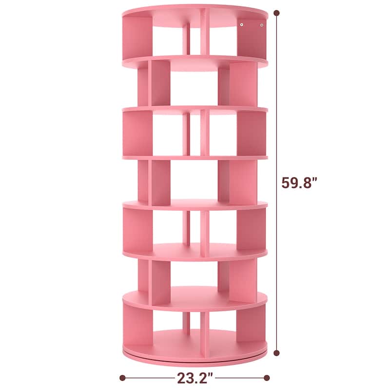 Cimly 7-tier Rotating Shoe Rack Tower, 32-pair Spinning Display Round Shoe Organizer for Closet