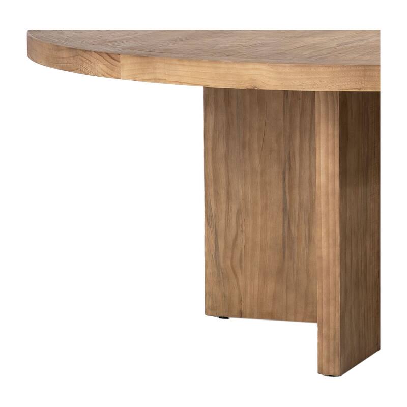 Landon Round Reclaimed Pine Natural Finish Dining Table with Cross Base