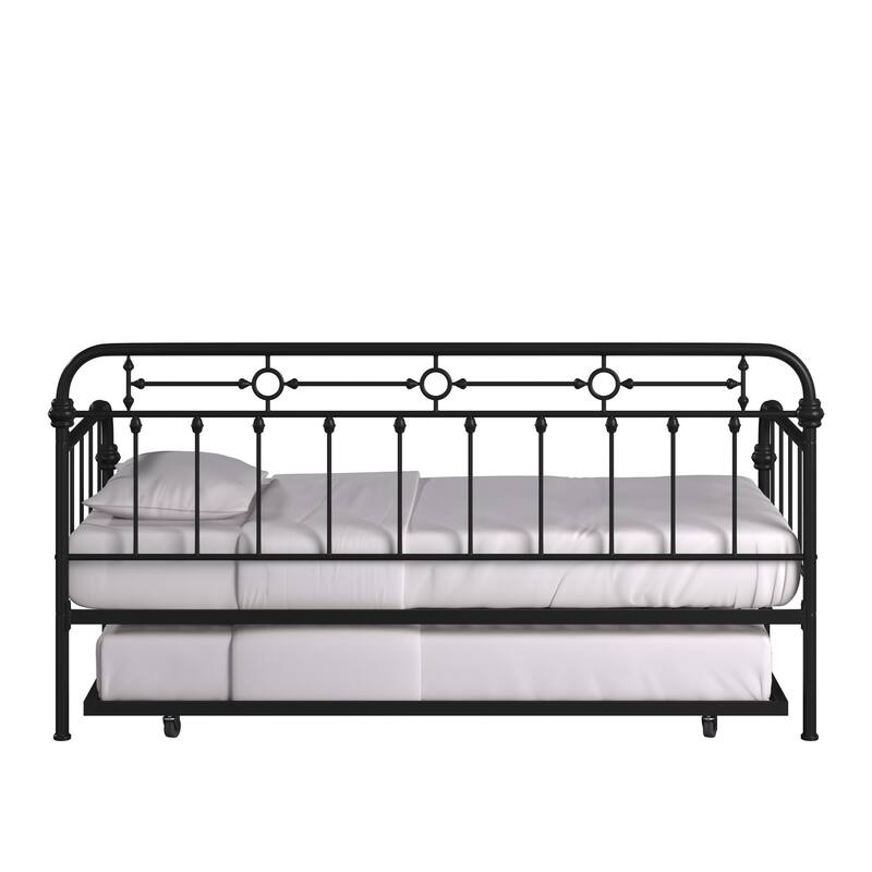 Darren Antique Dark Bronze Metal Daybed with Trundle by iNSPIRE Q Classic