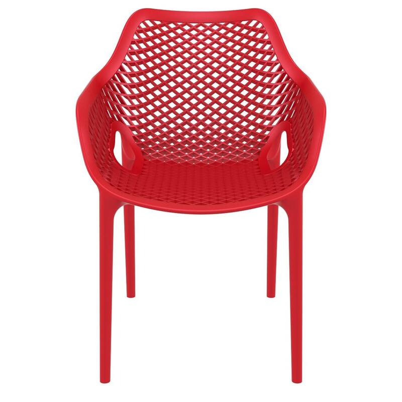 32.25" Red Outdoor Patio Dining Arm Chair - Extra Large