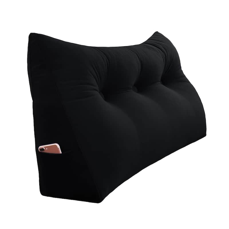 WOWMAX Dorm Bed Wedge Reading Pillow Headboard Back to College Velvet